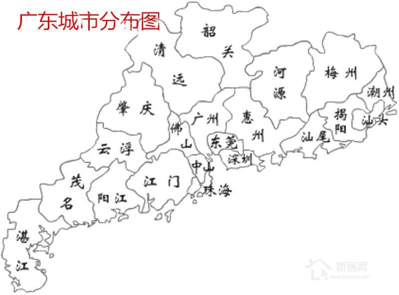 广东城市分布图