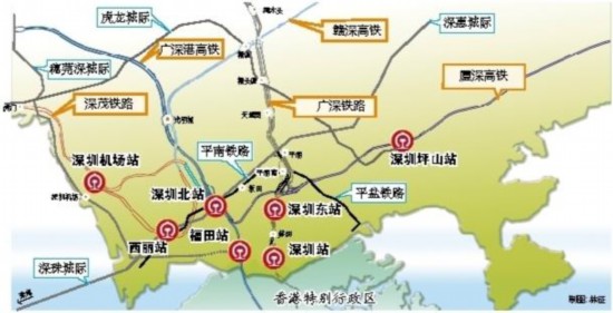 深圳将新增西丽和机场两座高铁站